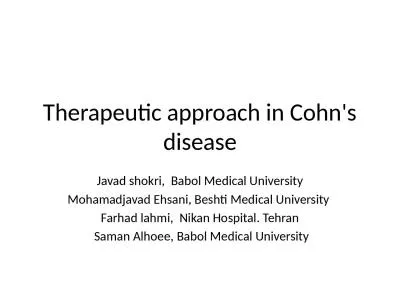 Therapeutic approach in Cohn's disease