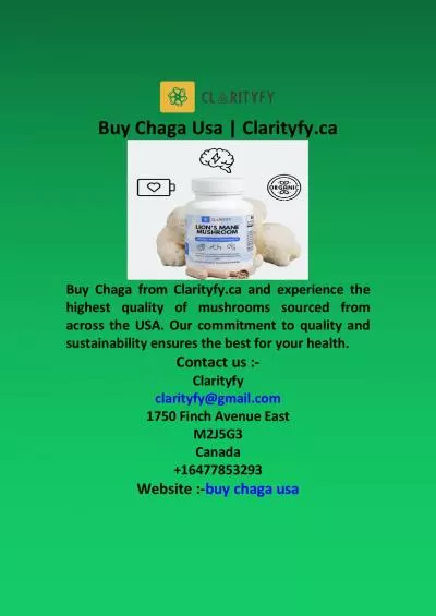 Buy Chaga Usa | Clarityfy.ca