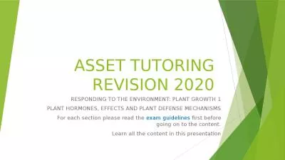 ASSET TUTORING REVISION 2020