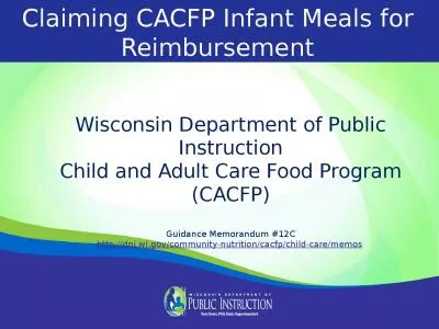 Claiming CACFP Infant Meals for Reimbursement