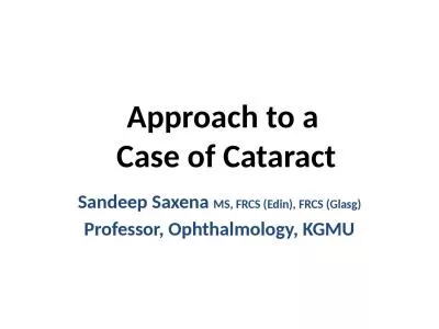 Approach   to a  Case of Cataract