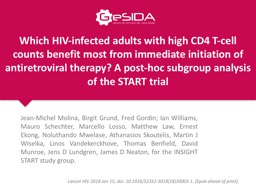 Which HIV-infected adults with high CD4 T-cell counts benefit most from immediate initiation