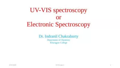 UV-VIS spectroscopy or Electronic Spectroscopy