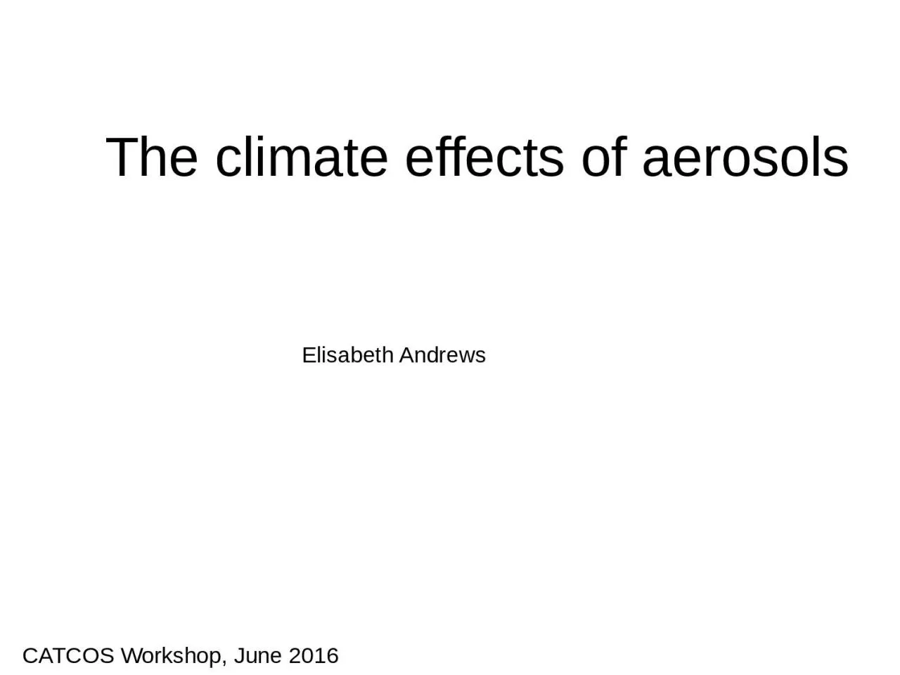 PPT-The climate effects of aerosols