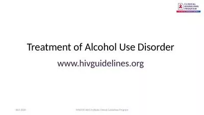 Treatment of Alcohol Use Disorder