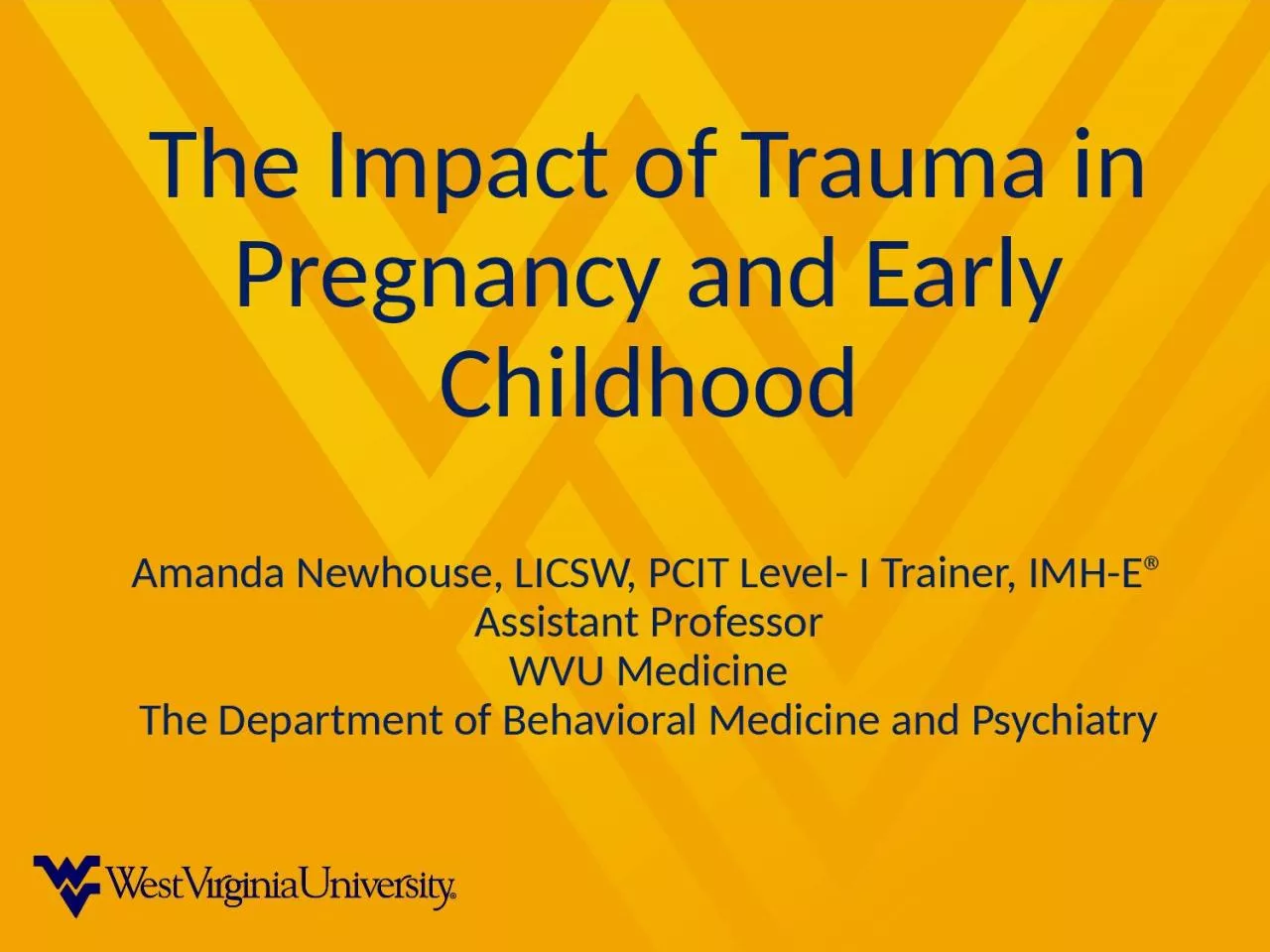 The Impact of Trauma in Pregnancy and Early Childhood