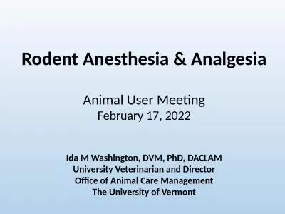 Animal User Meeting February 17, 2022