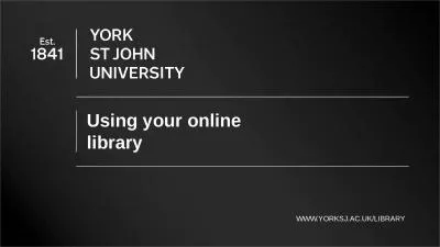 WWW.YORKSJ.AC.UK/LIBRARY