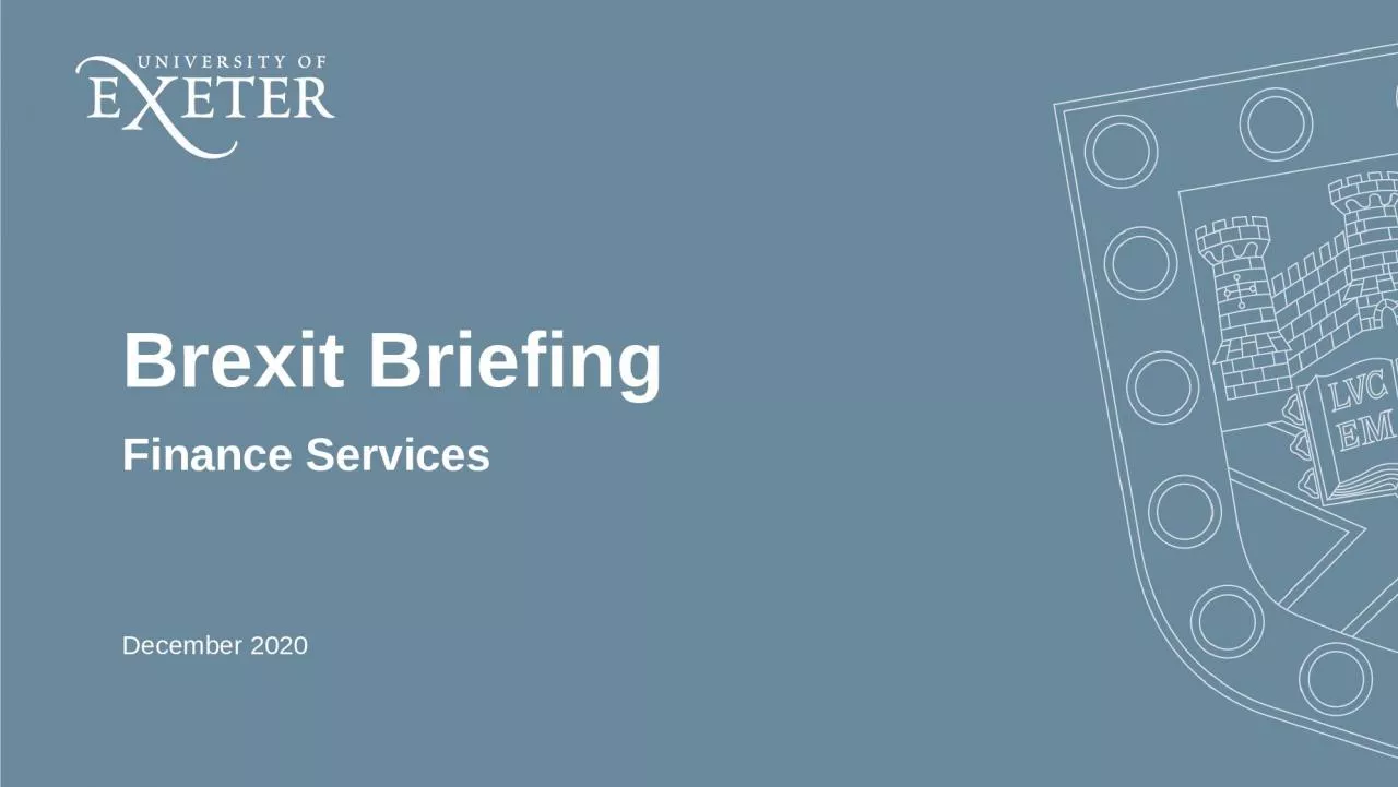 Brexit  Briefing Finance Services