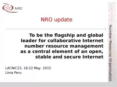 NRO update LACNIC23,  18-22