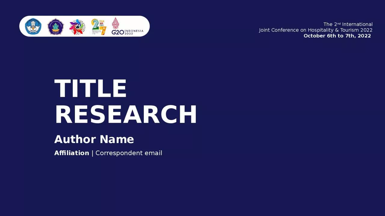 PPT-TITLE RESEARCH Affiliation