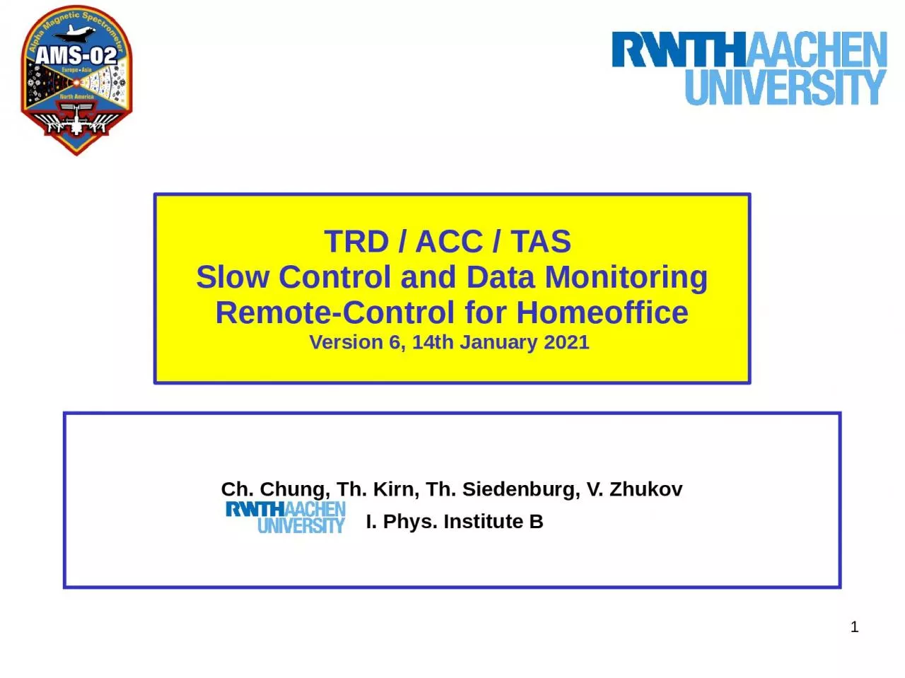 PPT-TRD / ACC / TAS Slow Control