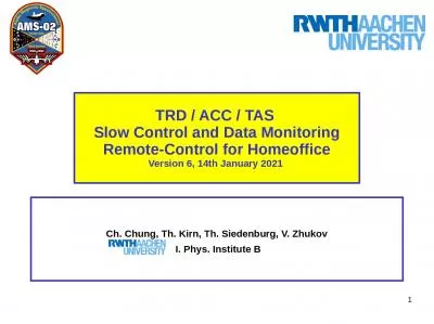 TRD / ACC / TAS  Slow Control