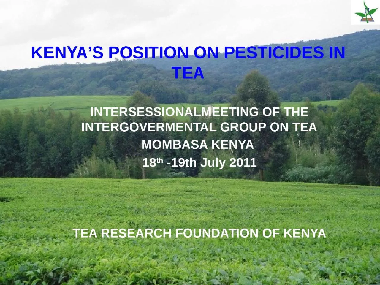 PPT-INTERSESSIONALMEETING OF THE INTERGOVERMENTAL GROUP ON TEA