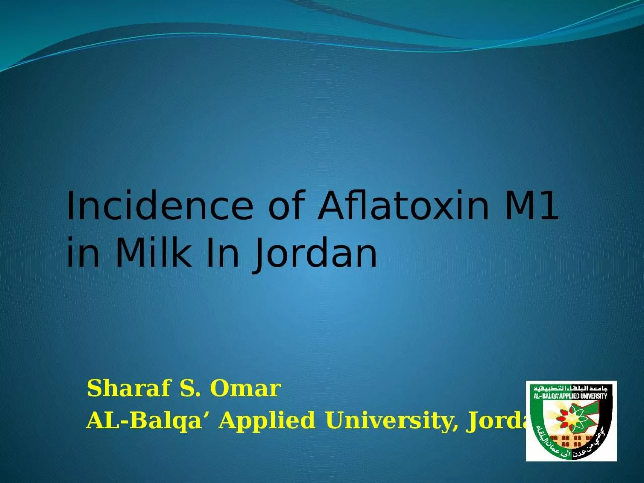 PPT-Sharaf S. Omar AL- Balqa