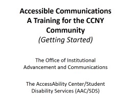 PPT-Accessible Communications