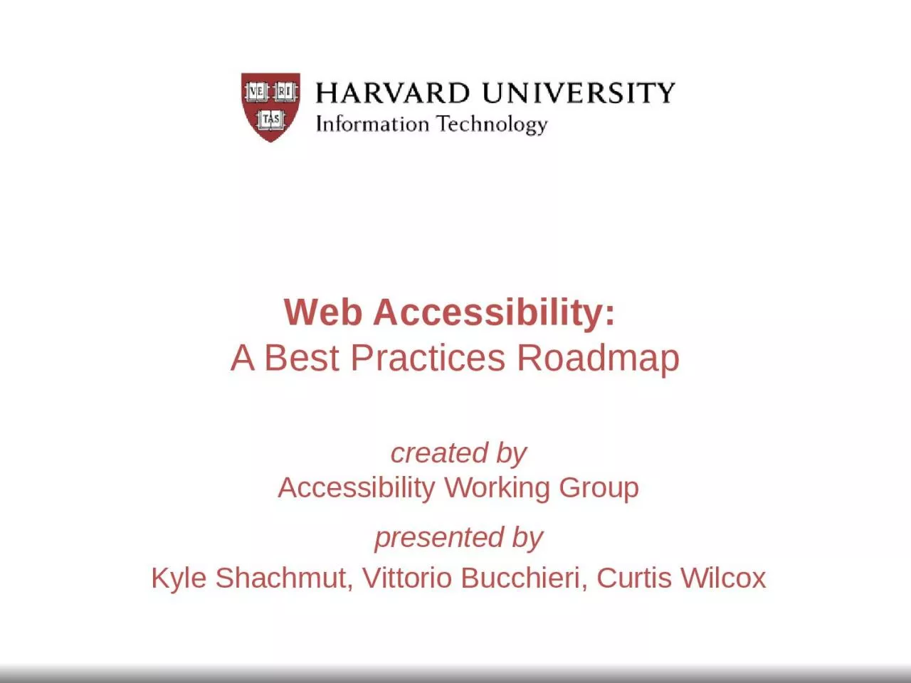 PPT-Web Accessibility: A Best Practices Roadmap