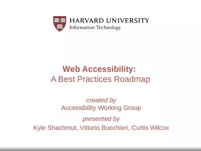 Web Accessibility:  A  Best Practices Roadmap