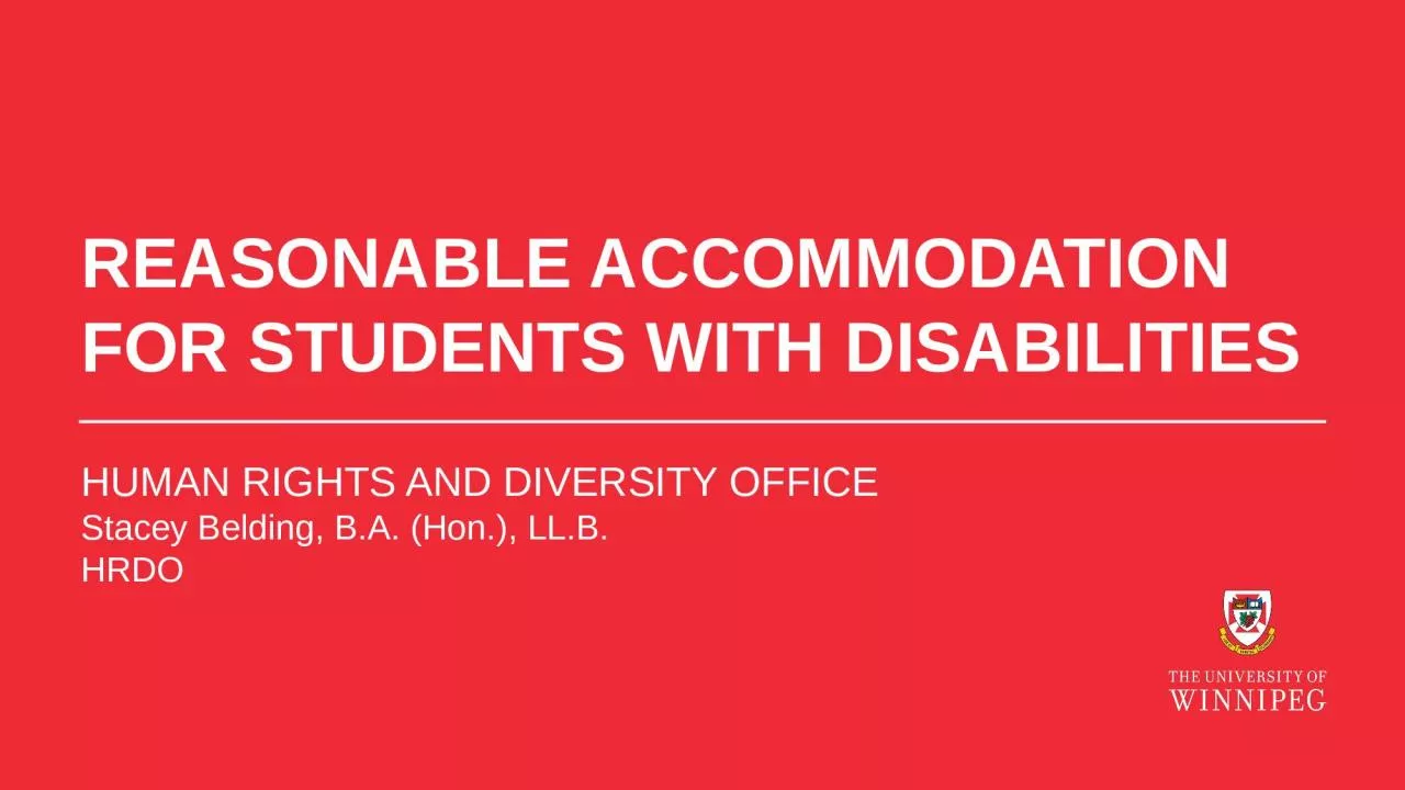 REASONABLE ACCOMMODATION FOR STUDENTS WITH DISABILITIES