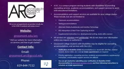A.R.C. is a campus program serving