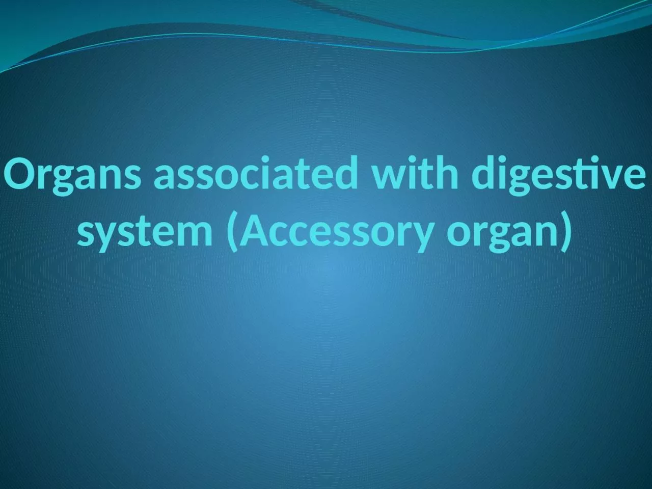 Organs associated with digestive system (Accessory organ)