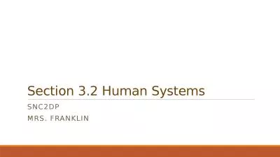 Section 3.2 Human Systems
