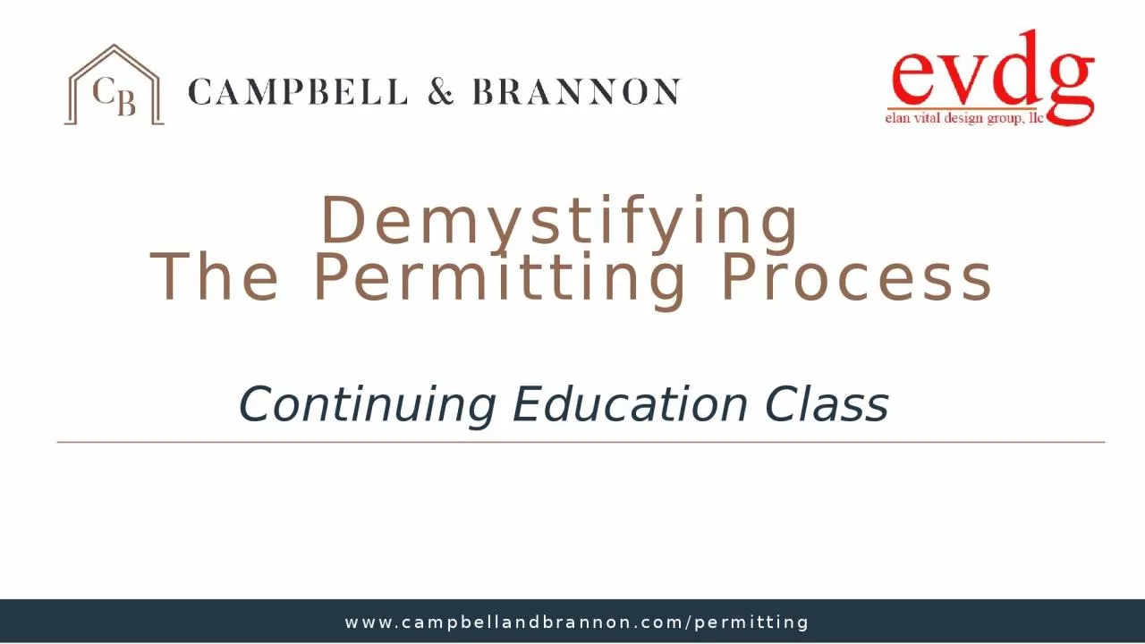 PPT-Demystifying The Permitting Process