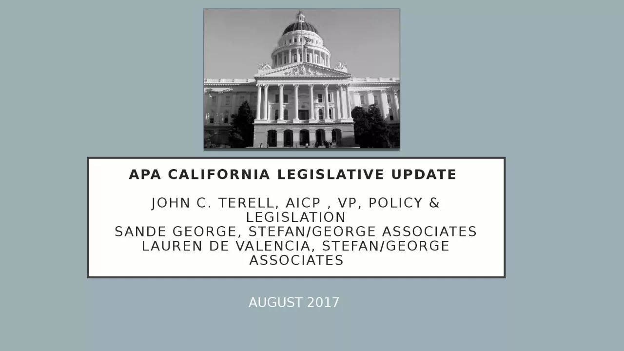 PPT-APA CALIFORNIA LEGISLATIVE UPDATE