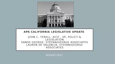 APA CALIFORNIA LEGISLATIVE UPDATE