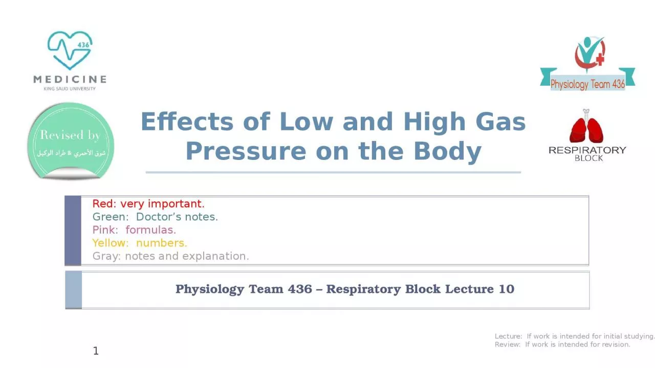 PPT-Effects of Low and High Gas Pressure on the Body