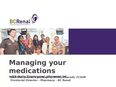 Managing your medications