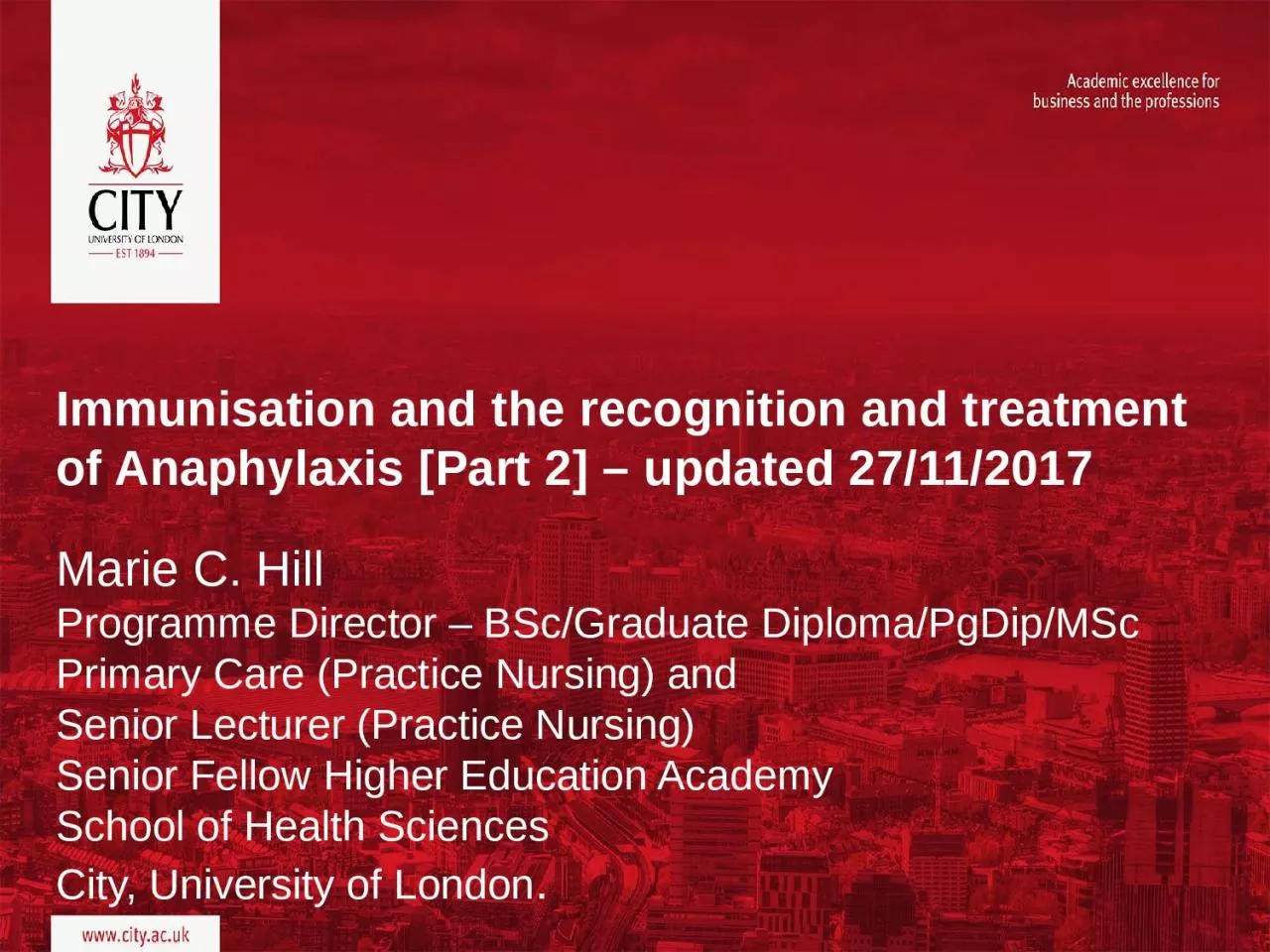 PPT-Immunisation and the recognition and treatment of Anaphylaxis [Part 2