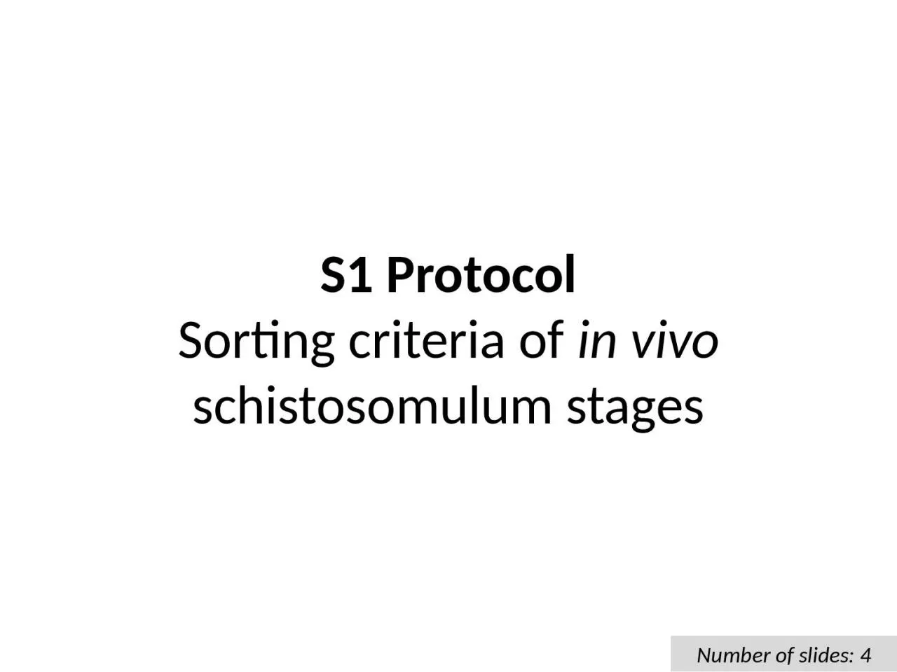 PPT-S1 Protocol Sorting criteria