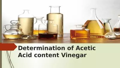 Determination of Acetic Acid content Vinegar