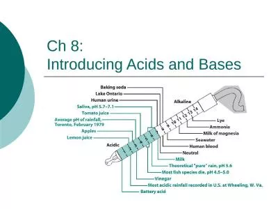 Ch 8: Introducing Acids and Bases