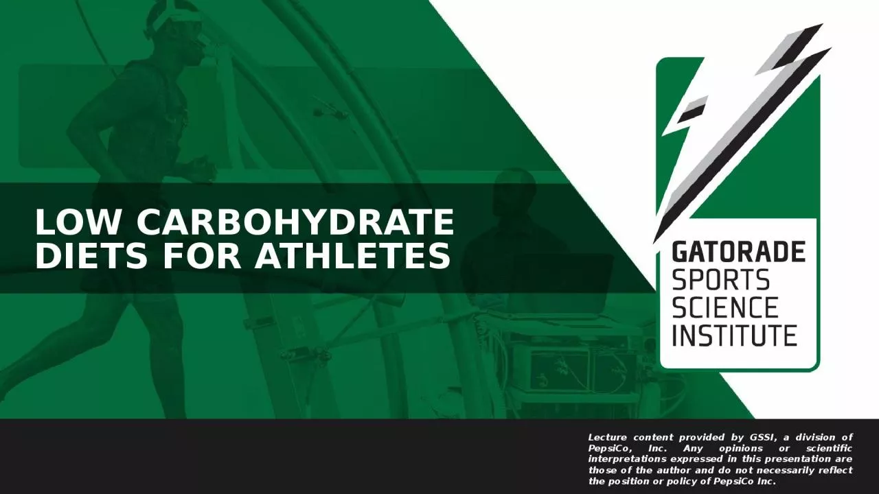 PPT-LOW CARBOHYDRATE DIETS FOR ATHLETES