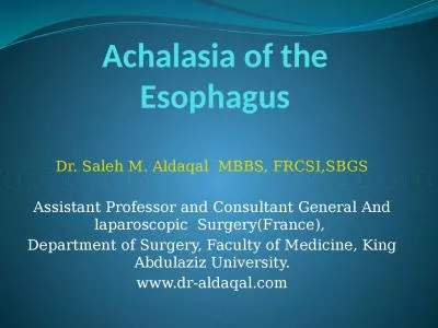 Achalasia   of the Esophagus