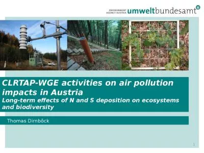 CLRTAP-WGE activities on air pollution impacts in