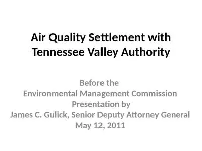 Air Quality Settlement with Tennessee Valley Authority