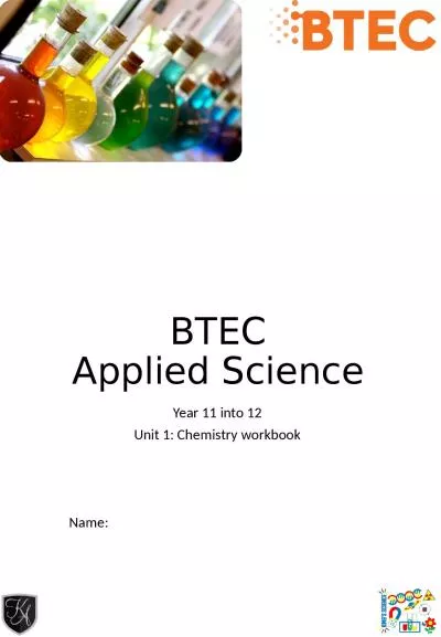 BTEC Applied Science Year 11 into 12