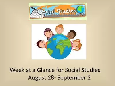 Week at a Glance for Social Studies
