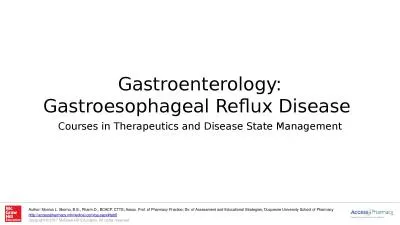 Gastroenterology: Gastroesophageal Reflux Disease