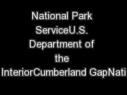 National Park ServiceU.S. Department of the InteriorCumberland GapNati