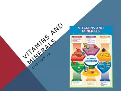 Vitamins and Minerals Chapter 18