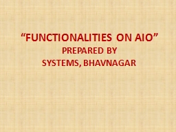 PPT-“ Functionalities on AIO”