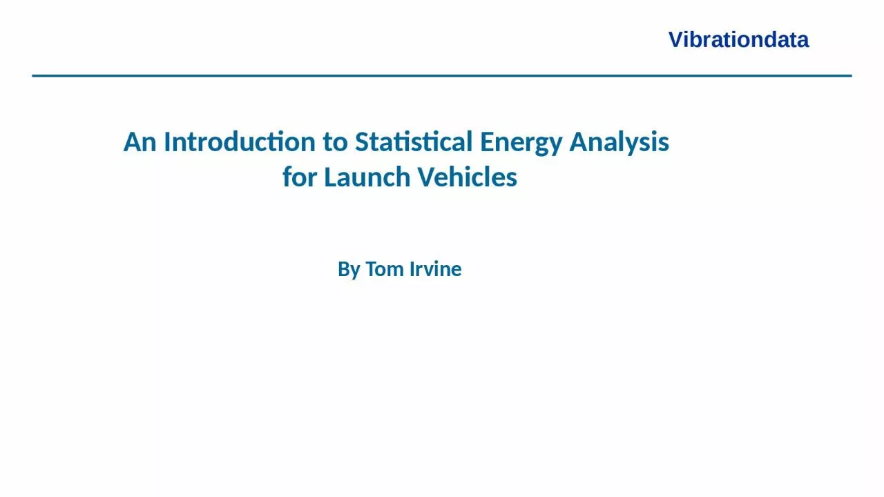 PPT-An Introduction to Statistical Energy Analysis