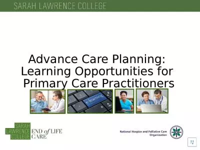 Advance Care Planning:  Learning Opportunities for
