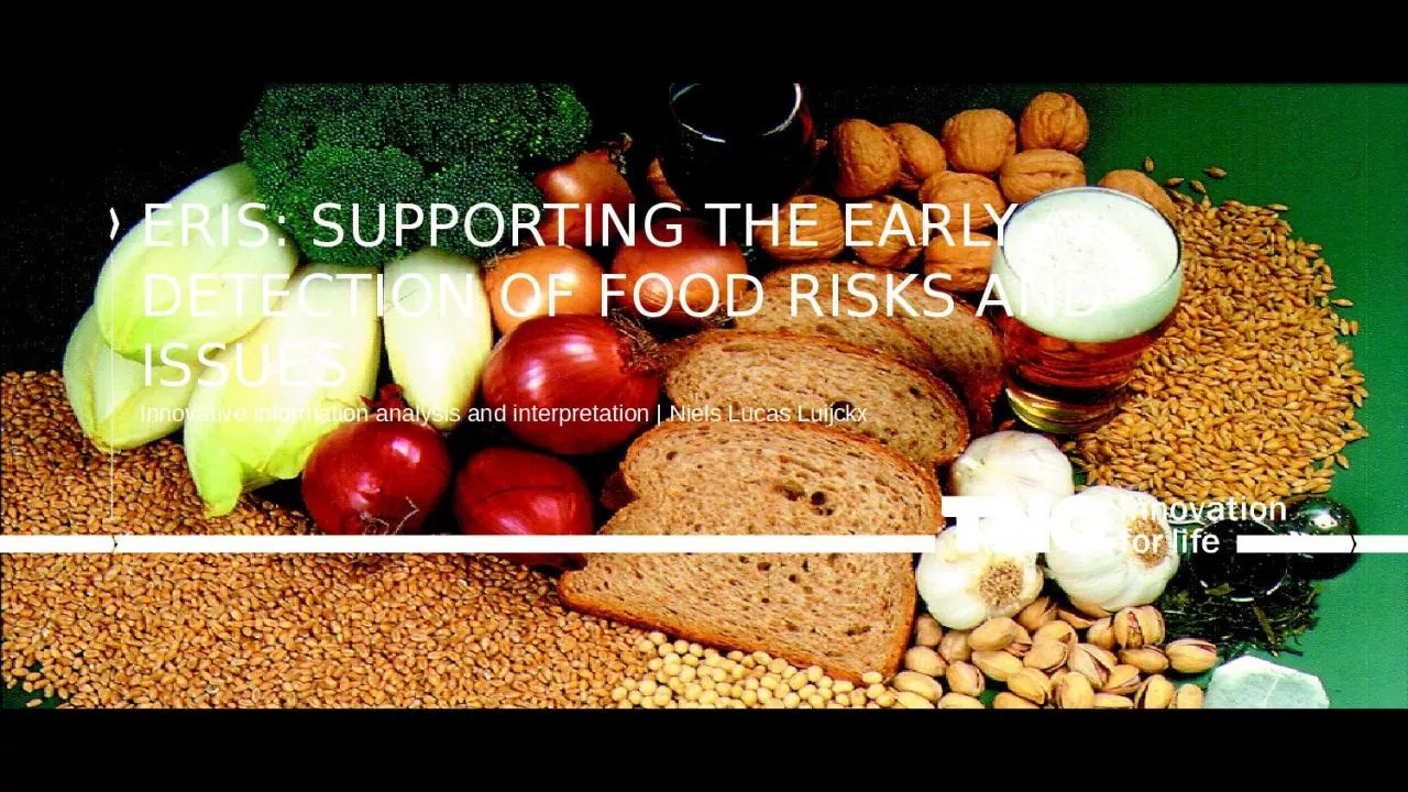 PPT-ERIS: supporting the early detection of food risks and issues