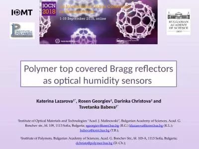 Polymer top covered Bragg reflectors as optical humidity sensors