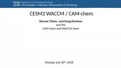 CESM2 WACCM / CAM-chem Simone